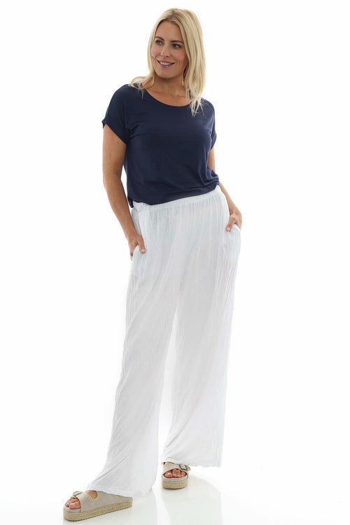Charissa Crinkle Trousers White - Image 1