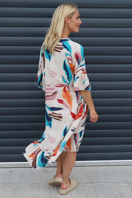 Capaci Print Cotton Dress Stone - Image 4