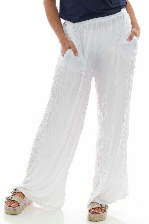 Charissa Crinkle Trousers White - Image 3