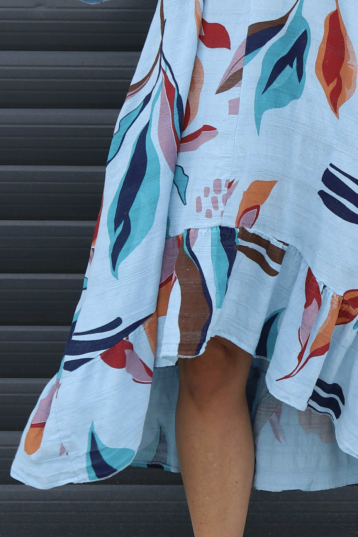 Capaci Print Cotton Dress Light Blue