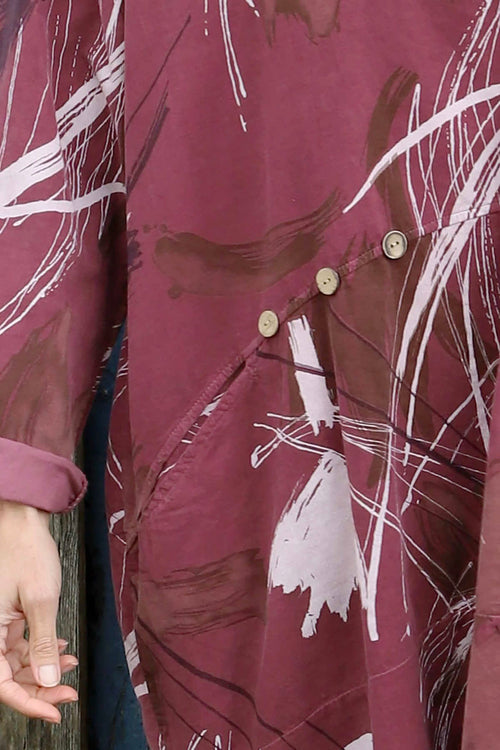 Junia Print Needlecord Tunic Plum - Image 3