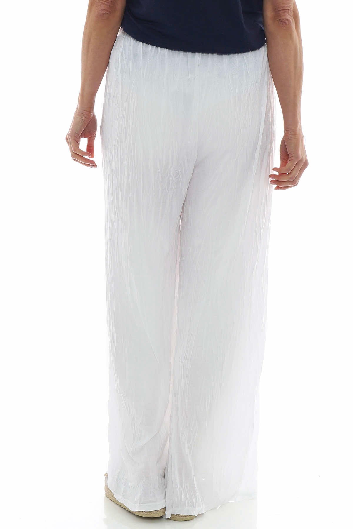 Charissa Crinkle Trousers White