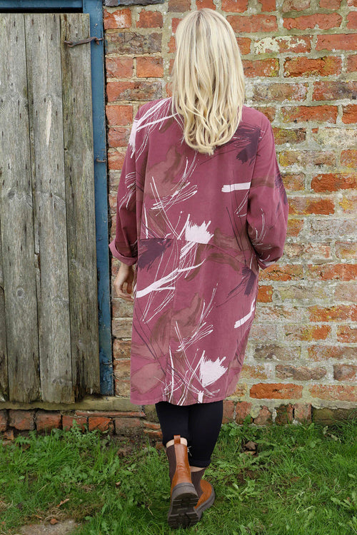 Junia Print Needlecord Tunic Plum - Image 4