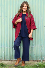 Marjorie Zip Hooded Jacket Wine Wine - Marjorie Zip Hooded Jacket Wine