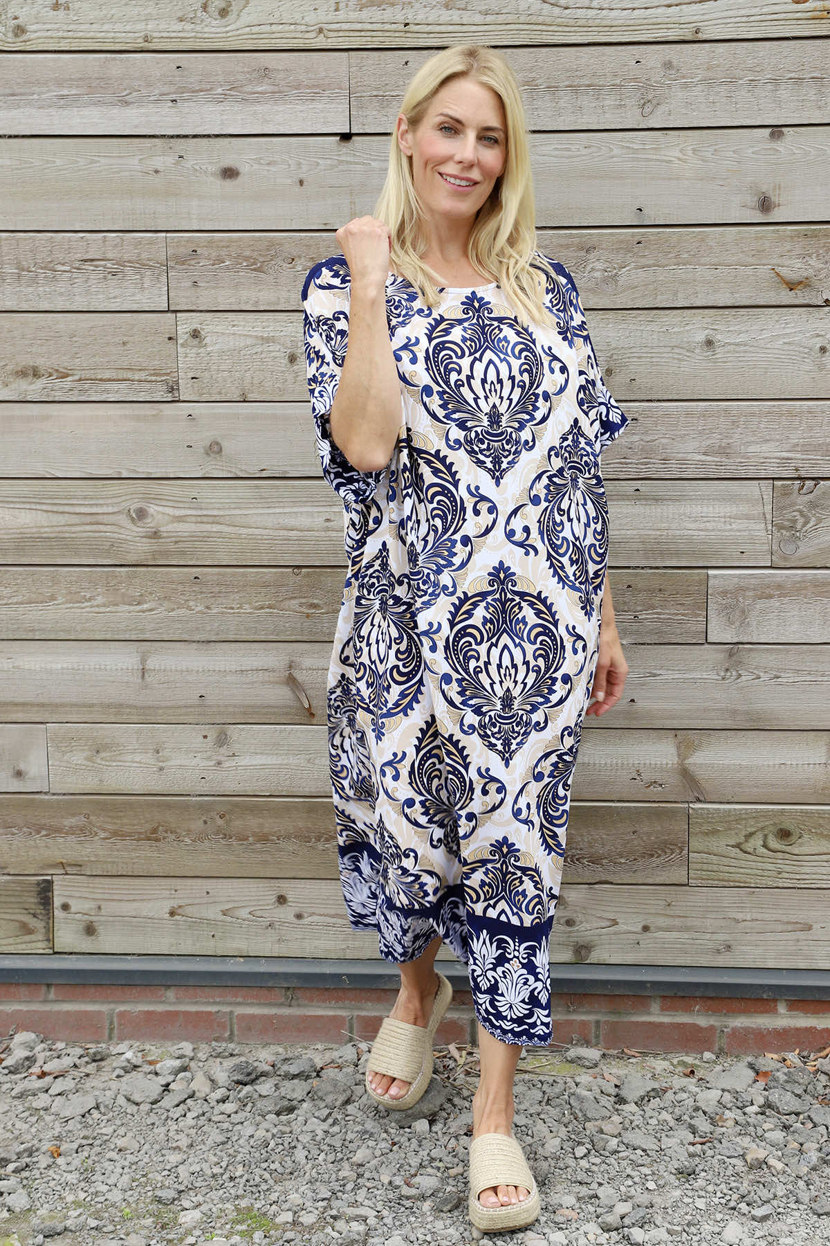 Harita Print Dress Navy