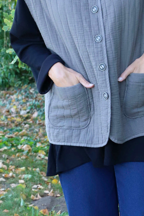 Agatha Cotton Padded Gilet Mocha - Image 3