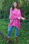 Paulina V-Neck Knitted Jumper Fuchsia