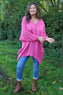 Paulina V-Neck Knitted Jumper Fuchsia