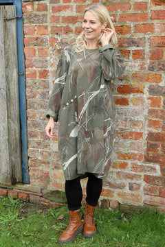 Junia Print Needlecord Tunic Khaki