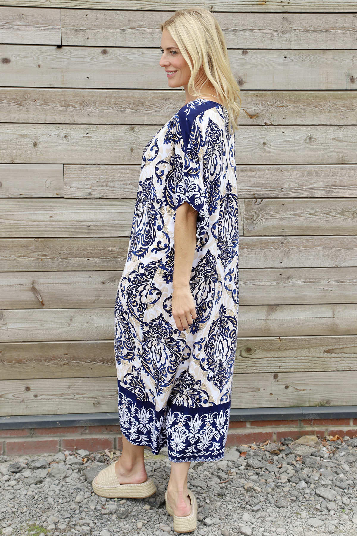 Harita Print Dress Navy