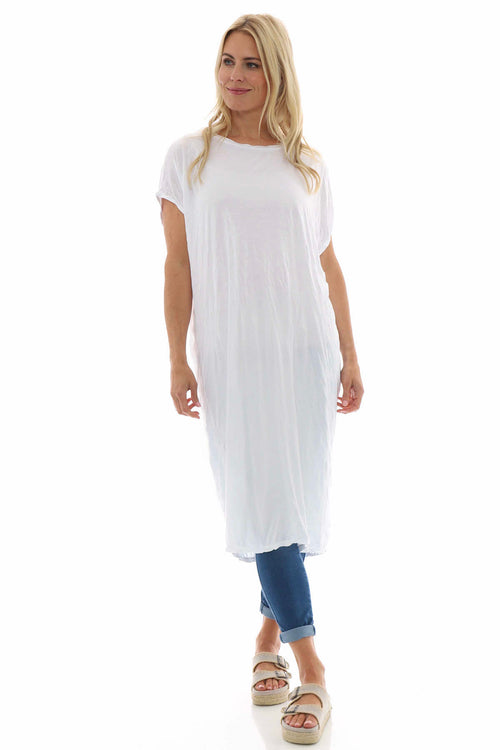 Cindie Crinkle Dress White - Image 1