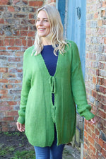 Brooklyn Tie Knitted Cardigan Green Green - Brooklyn Tie Knitted Cardigan Green