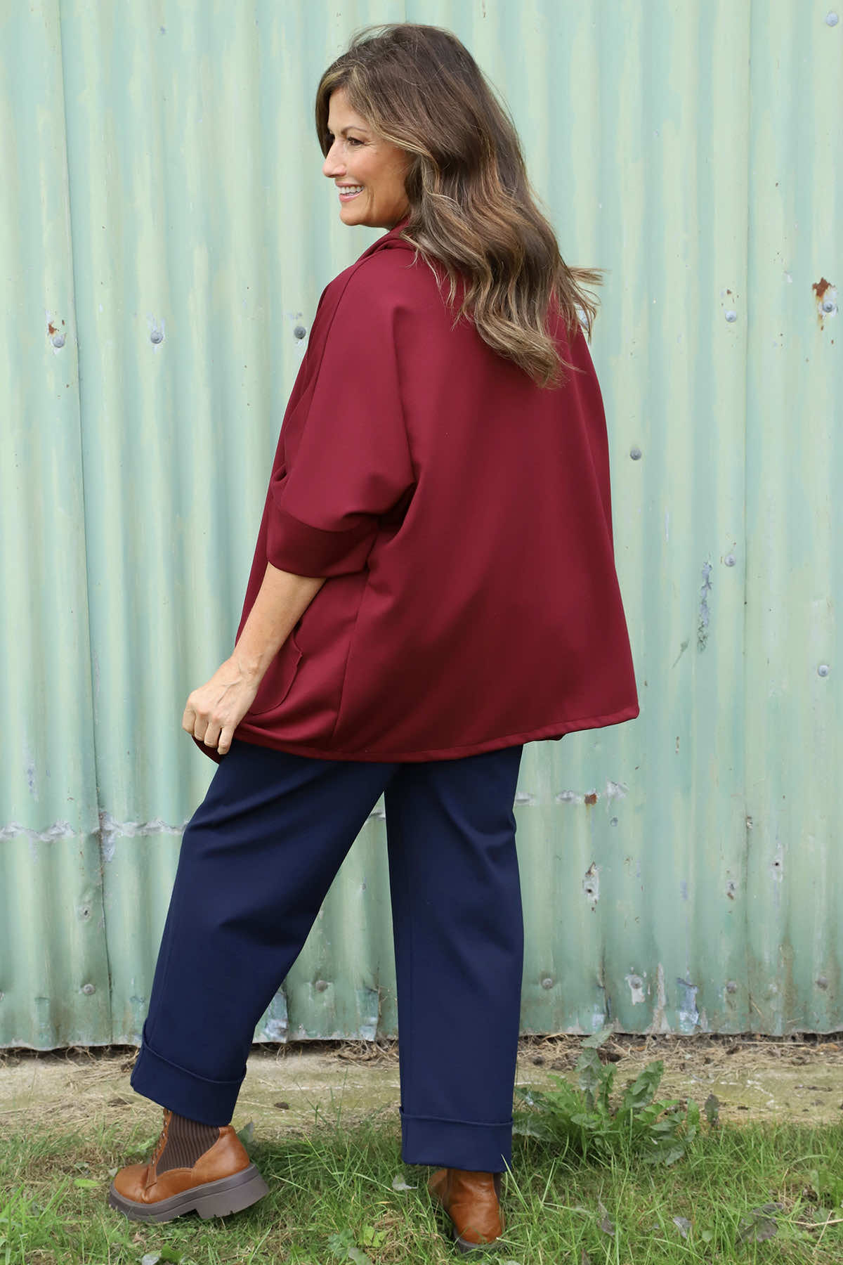 Marjorie Zip Hooded Jacket Wine