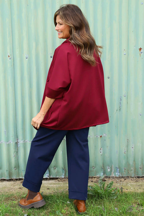 Marjorie Zip Hooded Jacket Wine - Image 4