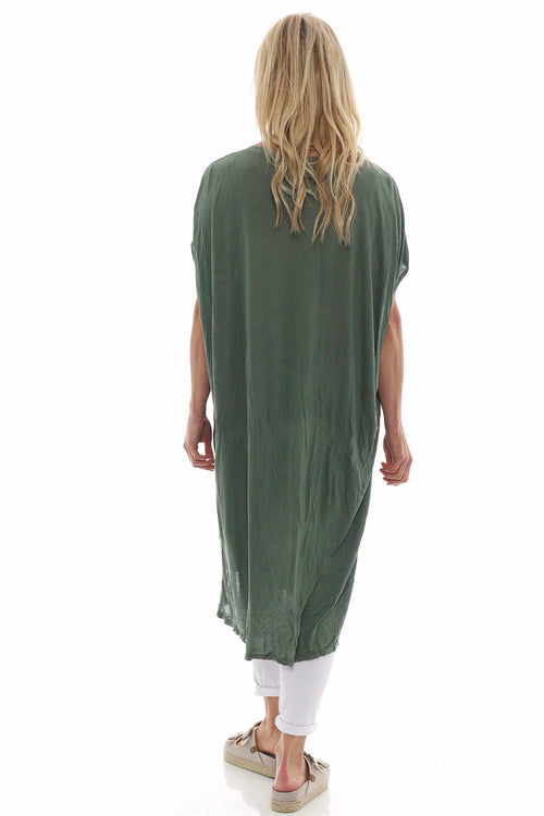 Cindie Crinkle Dress Khaki - Image 6