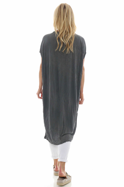 Cindie Crinkle Dress Mid Grey - Image 6