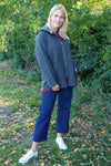 Colleen Cotton Zip Hooded Jacket Mid Grey