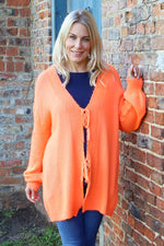 Brooklyn Tie Knitted Cardigan Orange Orange - Brooklyn Tie Knitted Cardigan Orange