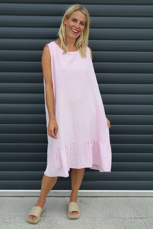 Imani Sleeveless Gingham Dress Pink - Image 3