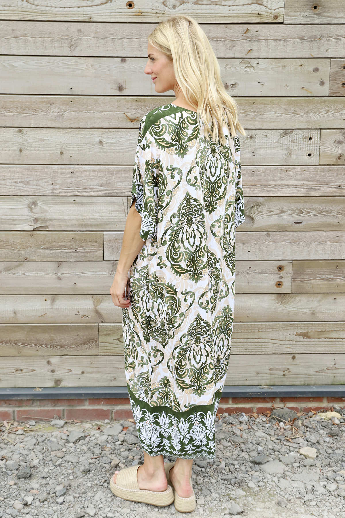 Harita Print Dress Khaki