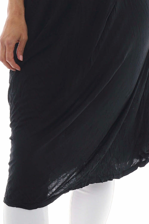Cindie Crinkle Dress Black - Image 5