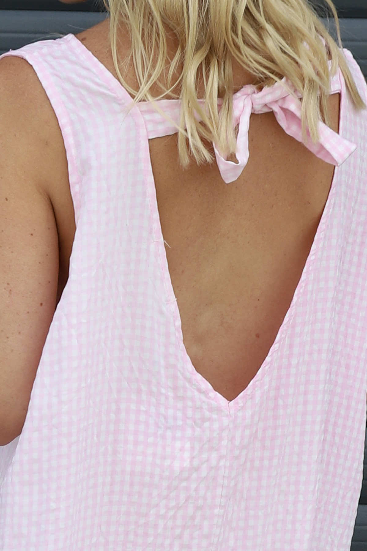 Imani Sleeveless Gingham Dress Pink