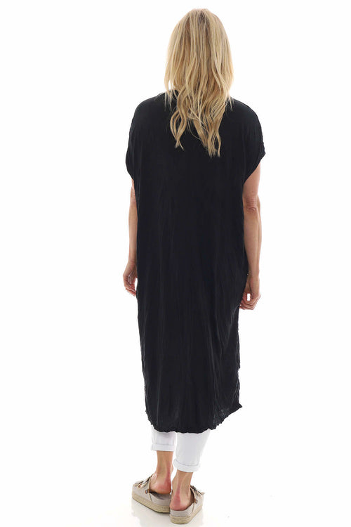 Cindie Crinkle Dress Black - Image 6