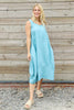 Megan Sleeveless Linen Dress Sage Green