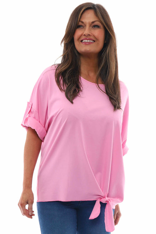 Zania Tie Front Top Pink - Image 4
