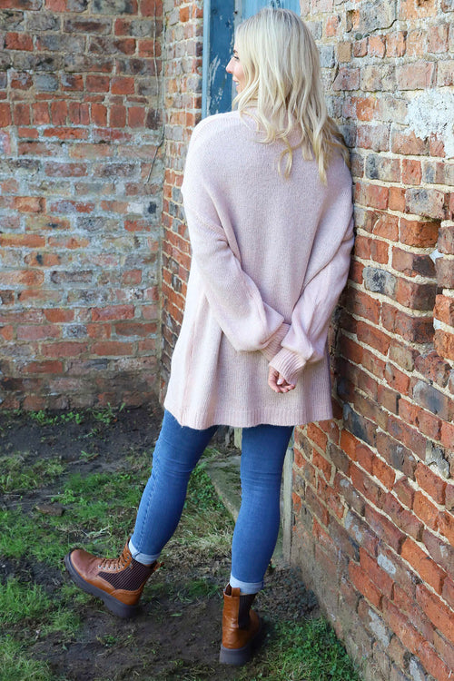 Brooklyn Tie Knitted Cardigan Pink - Image 4