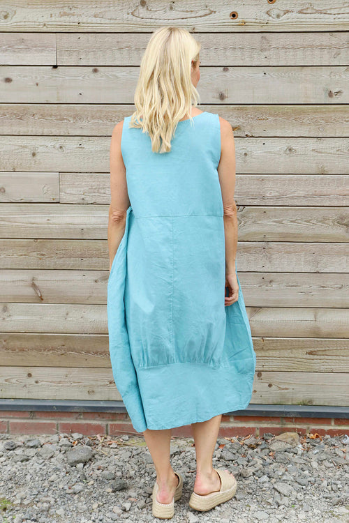 Megan Sleeveless Linen Dress Sage Green - Image 4