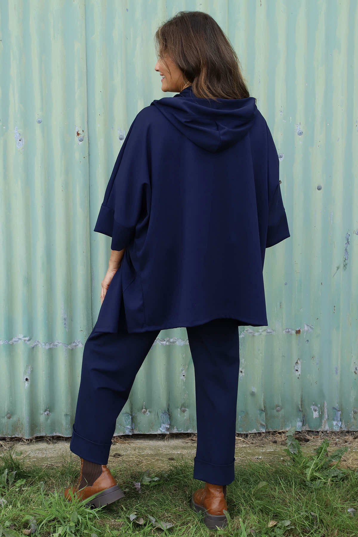 Marjorie Zip Hooded Jacket Navy