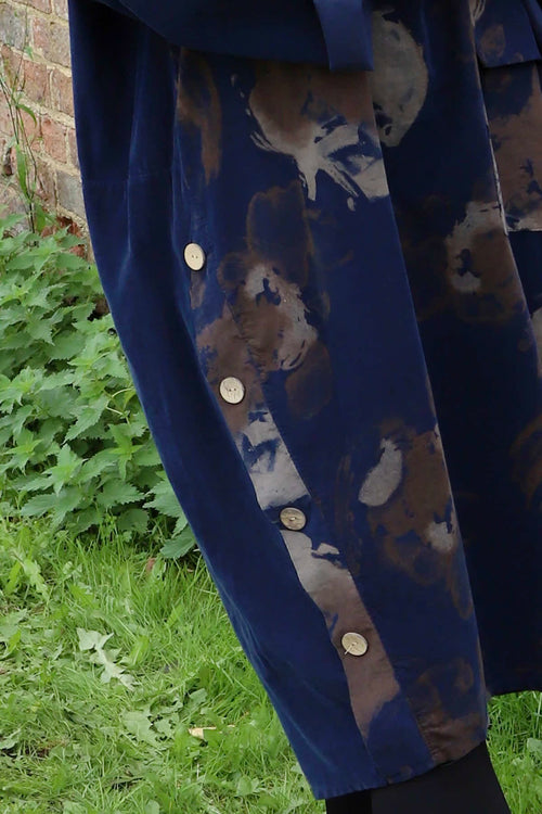 Esther Button Detail Needlecord Dress Navy - Image 3