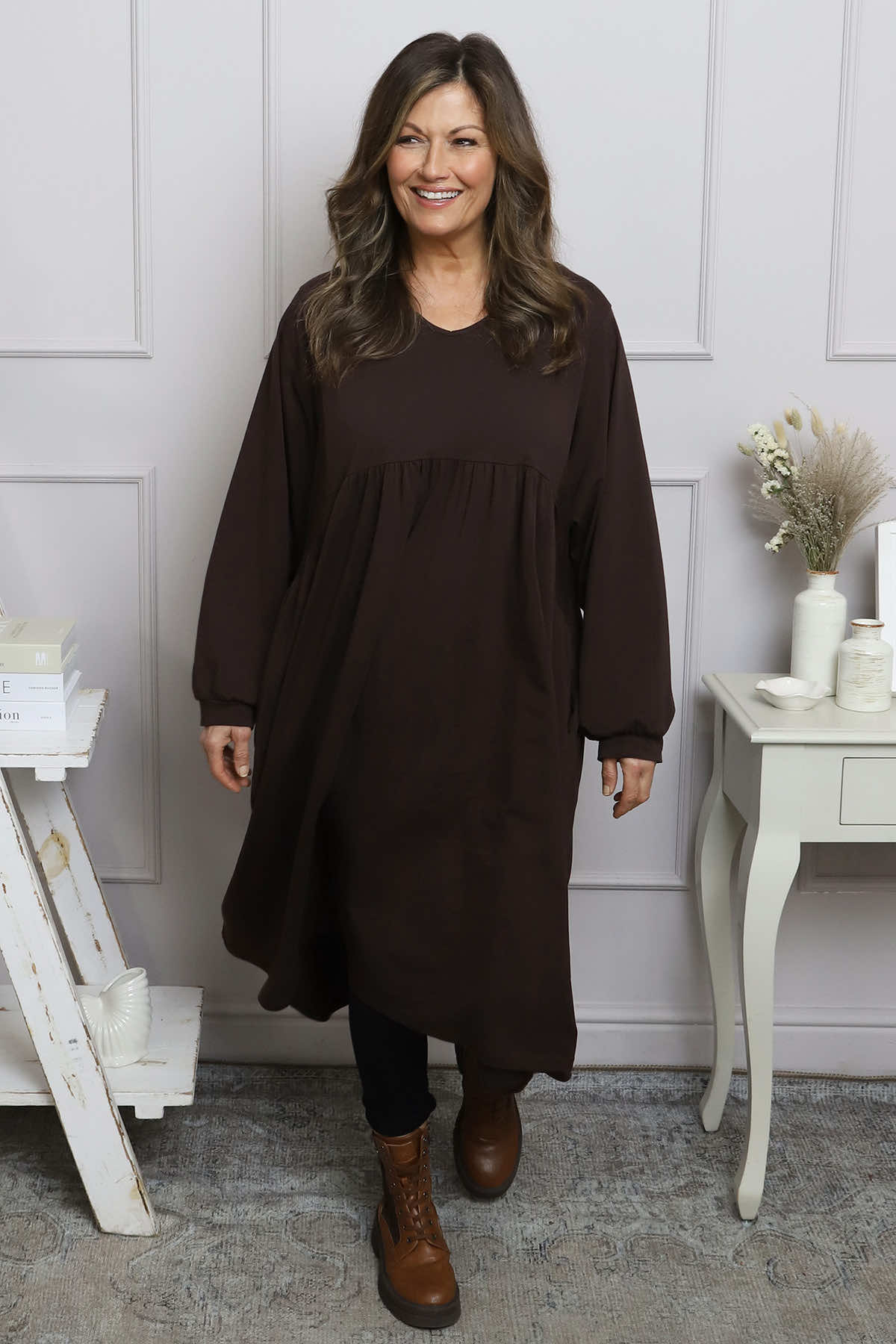 Eliza Cotton Dress Cocoa