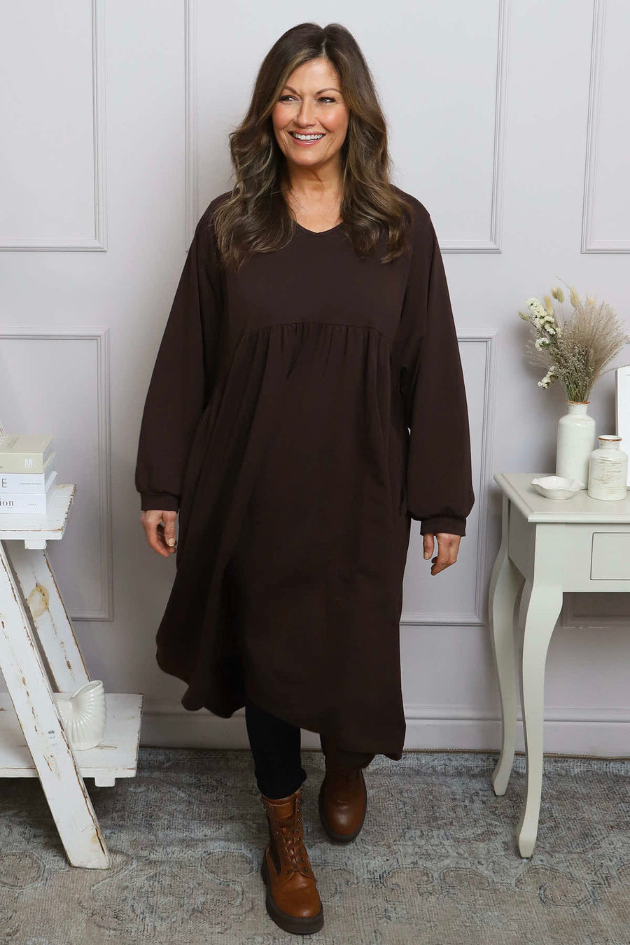 Eliza Cotton Dress Cocoa