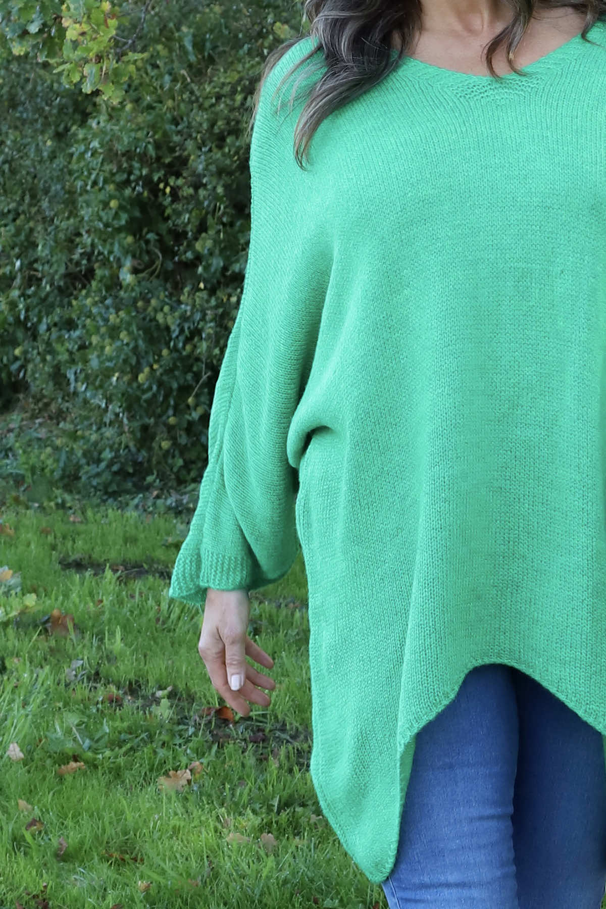Paulina V-Neck Knitted Jumper Emerald