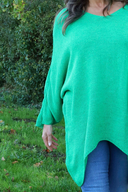 Paulina V-Neck Knitted Jumper Emerald - Image 3