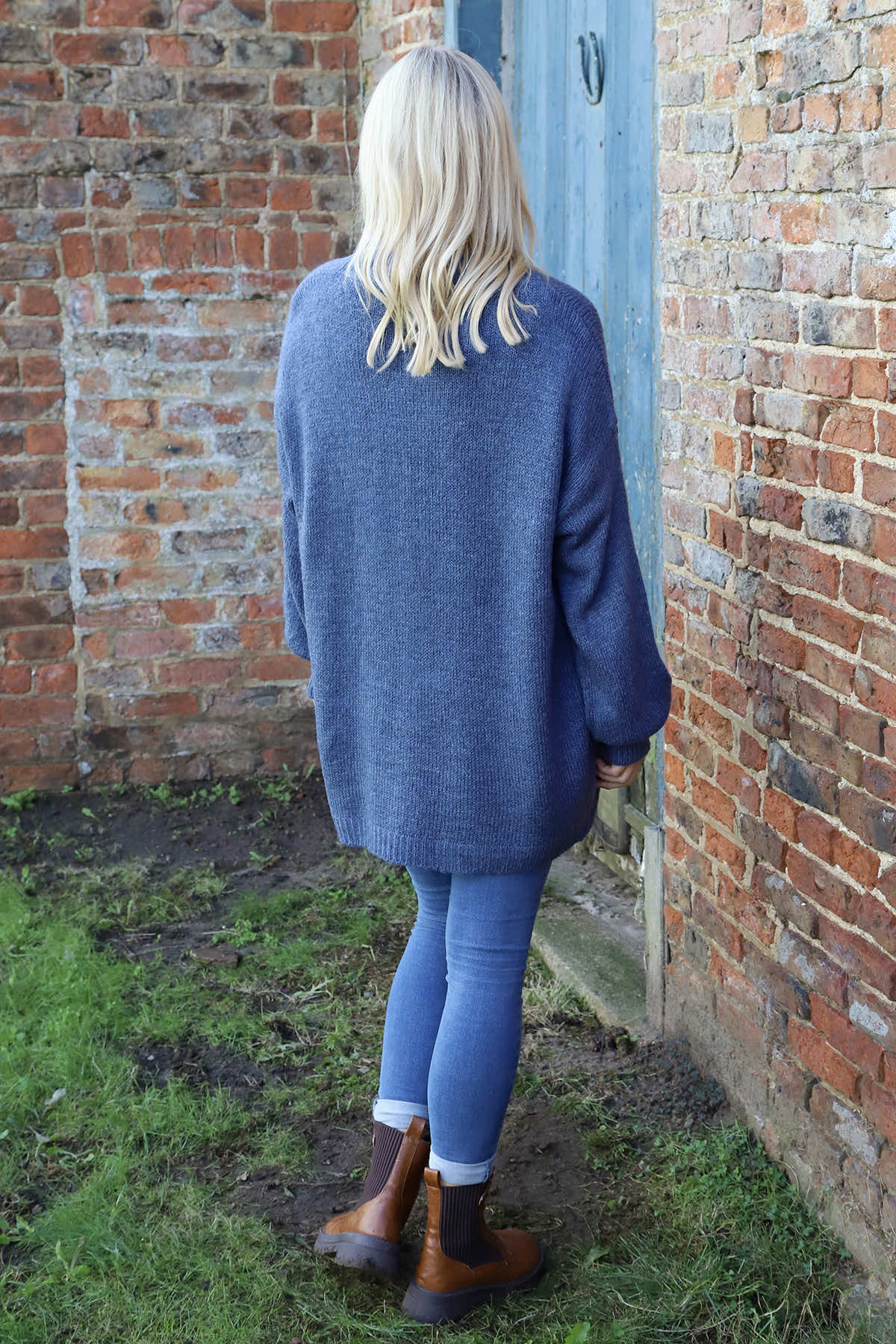 Brooklyn Tie Knitted Cardigan Blue