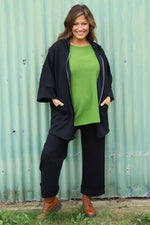 Marjorie Zip Hooded Jacket Black Black - Marjorie Zip Hooded Jacket Black