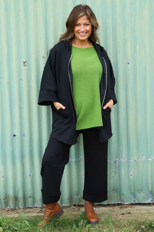 Marjorie Zip Hooded Jacket Black