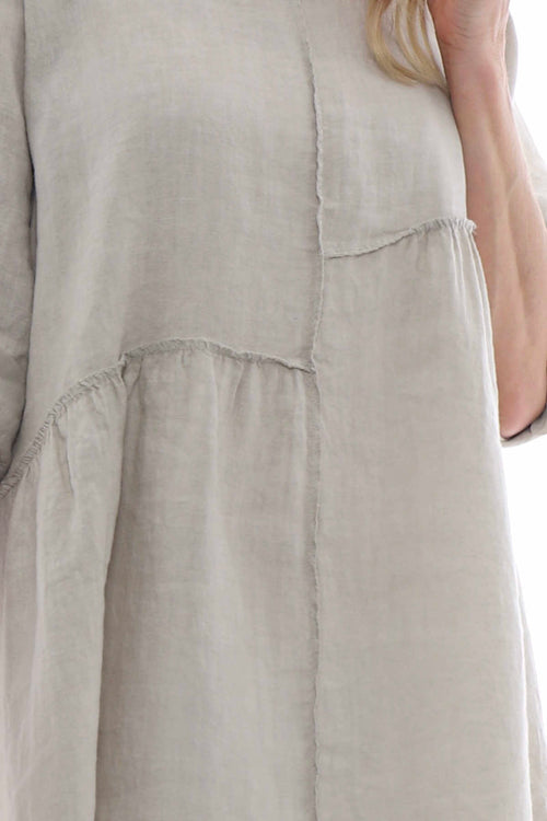Langford Linen Tunic Dress Stone - Image 5