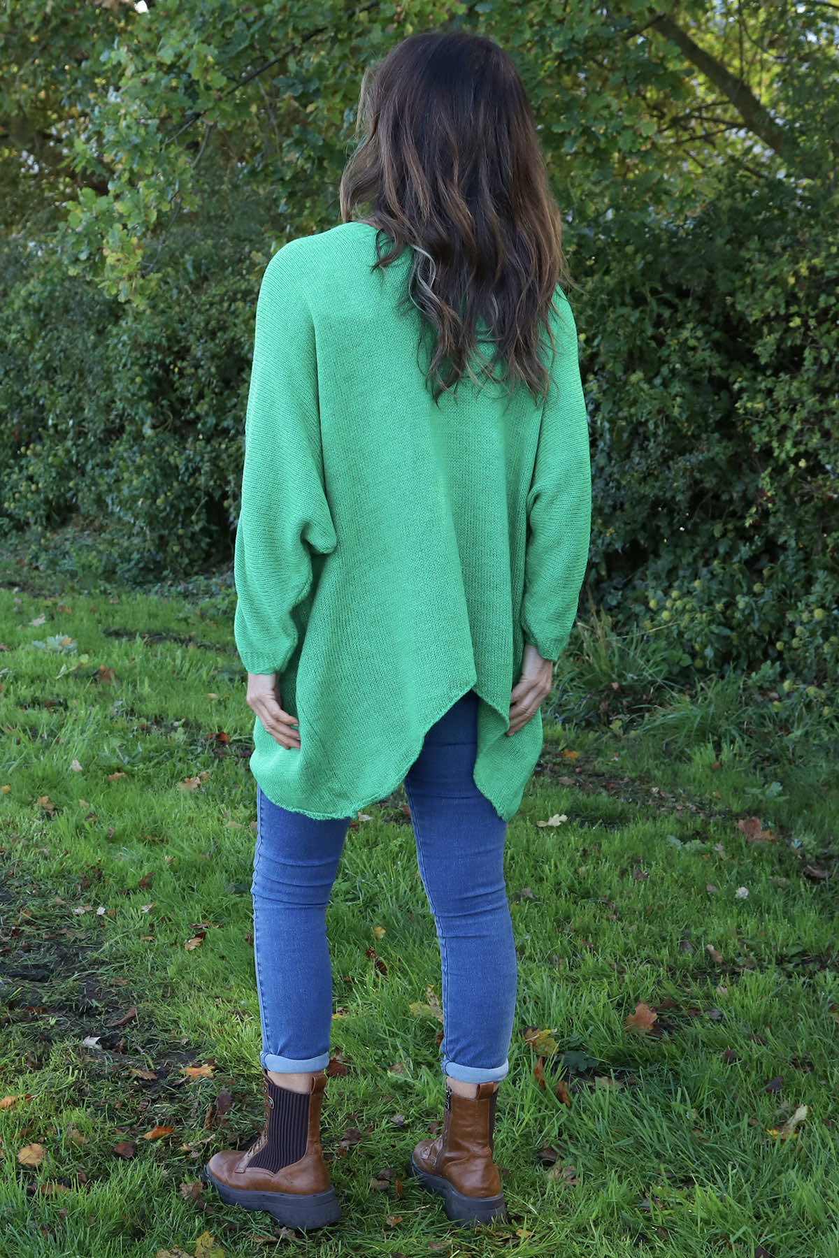 Paulina V-Neck Knitted Jumper Emerald