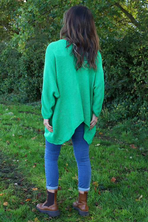 Paulina V-Neck Knitted Jumper Emerald - Image 4