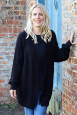 Brooklyn Tie Knitted Cardigan Black Black - Brooklyn Tie Knitted Cardigan Black