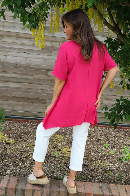 Loreleigh Dipped Side Top Fuchsia - Image 4