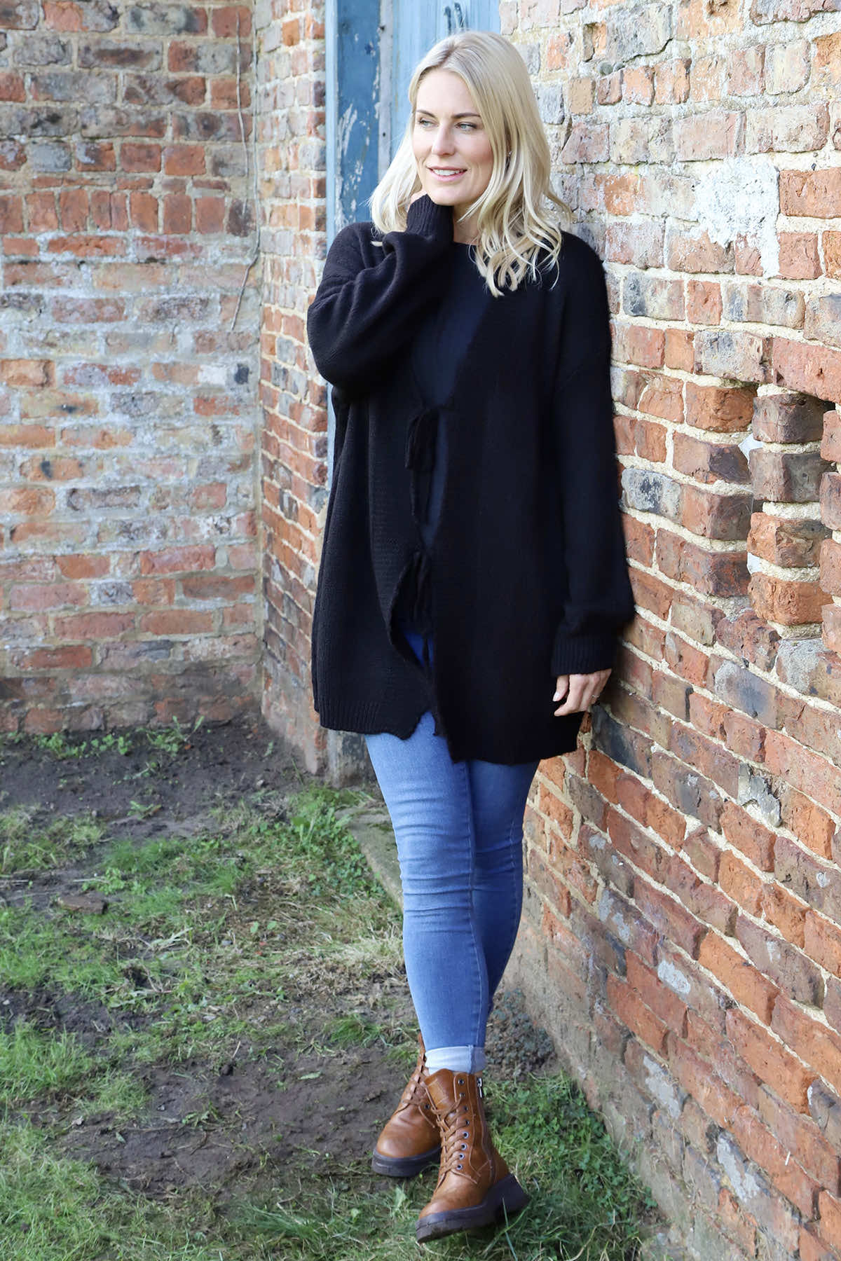 Brooklyn Tie Knitted Cardigan Black