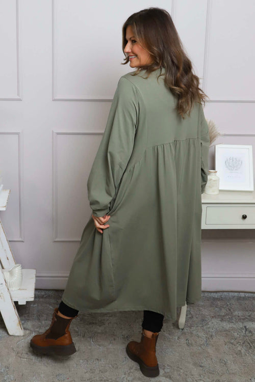 Eliza Cotton Dress Khaki - Image 4