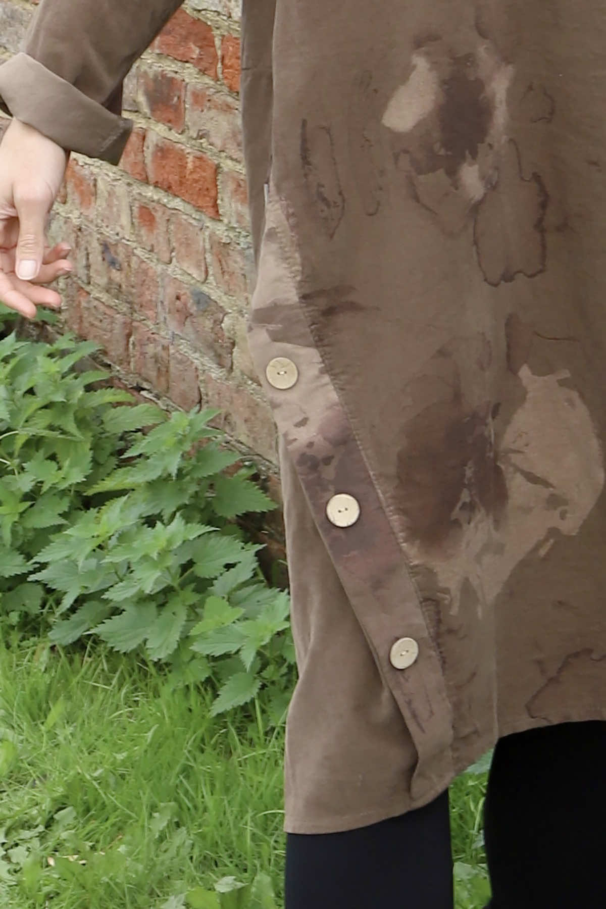 Esther Button Detail Needlecord Dress Cocoa