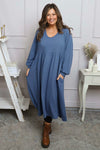 Eliza Cotton Dress Blue