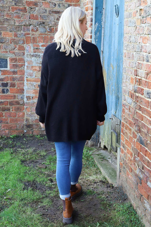 Brooklyn Tie Knitted Cardigan Black - Image 4